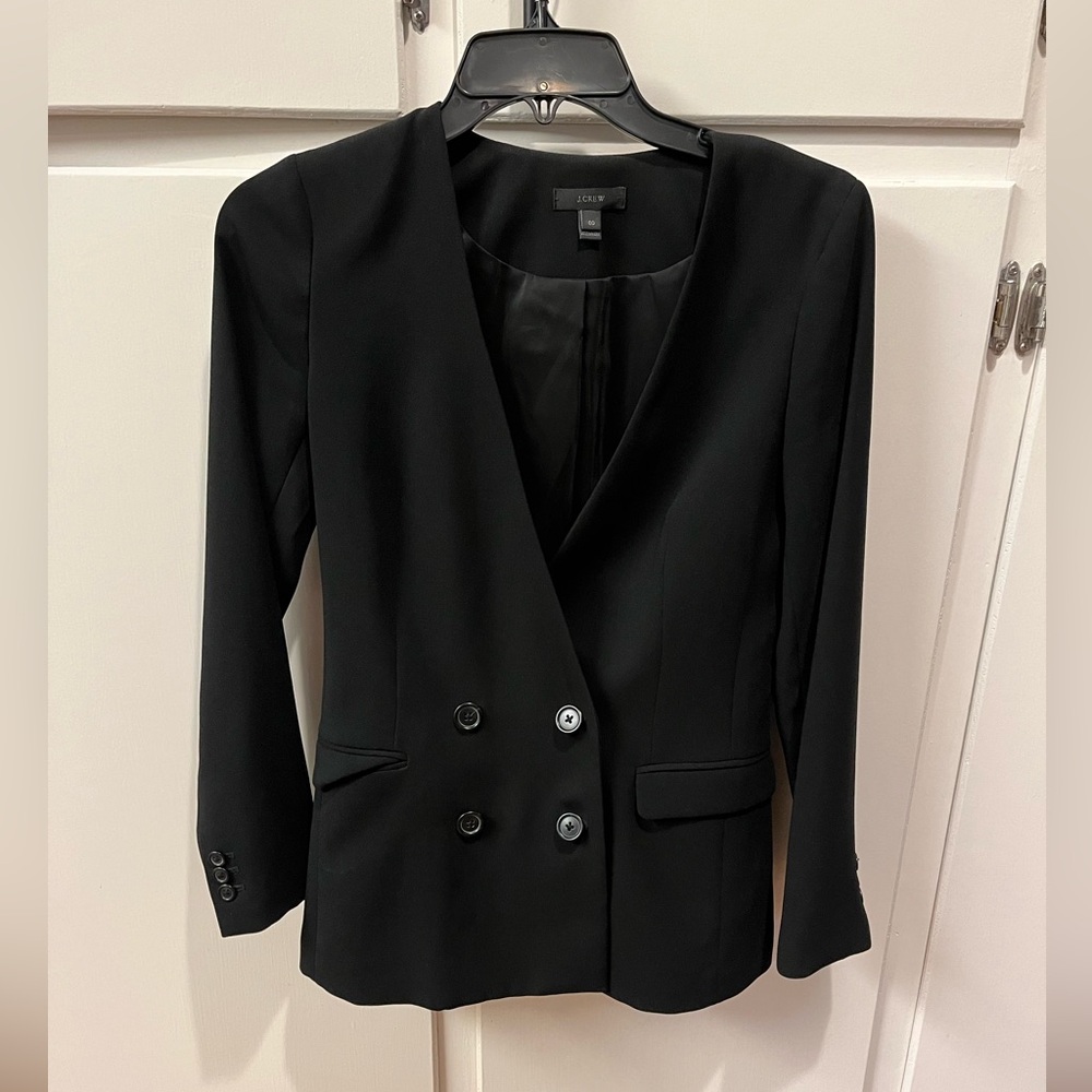 J. Crew black blazer, 00 double breasted French style